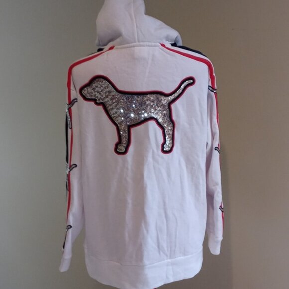 NWT Victoria Secret Pink Quarter zip hooded sweatshirt Size S/P - Picture 2 of 7